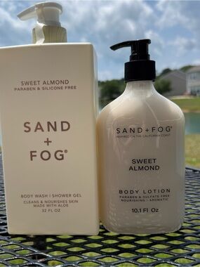Sand + Fog Sweet Almond Body Lotion and shower gel new